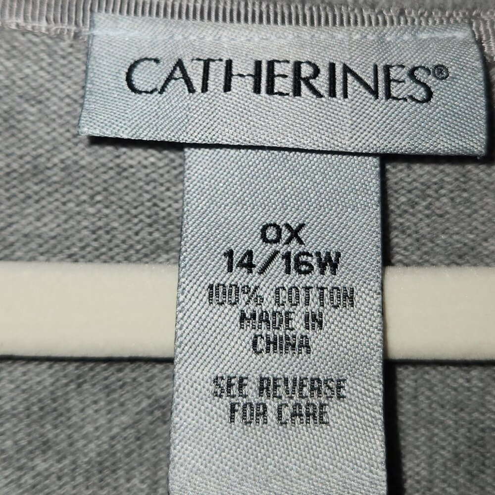 Catherines Grey Button up Cardigan Size 14/16W - Picture 3 of 8